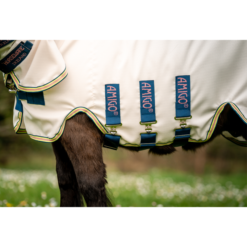 Horseware Amigo Petite Ripstop Hoody - Chalk/Navy/Rose-3