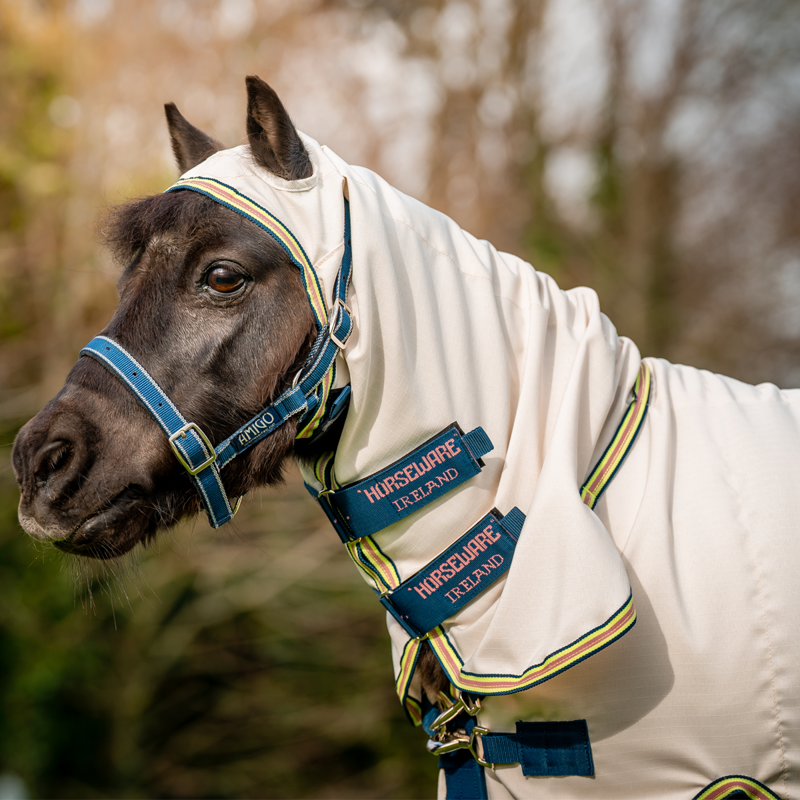 Horseware Amigo Petite Ripstop Hoody - Chalk/Navy/Rose-7