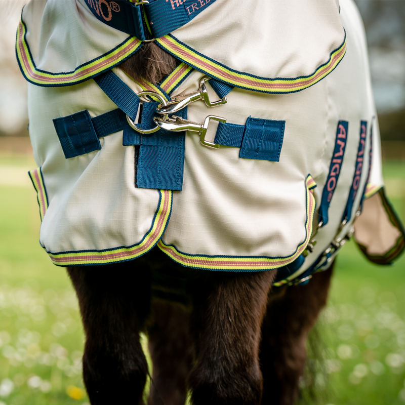 Horseware Amigo Petite Ripstop Hoody - Chalk/Navy/Rose-6