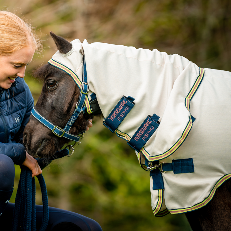 Horseware Amigo Petite Ripstop Hoody - Chalk/Navy/Rose-4