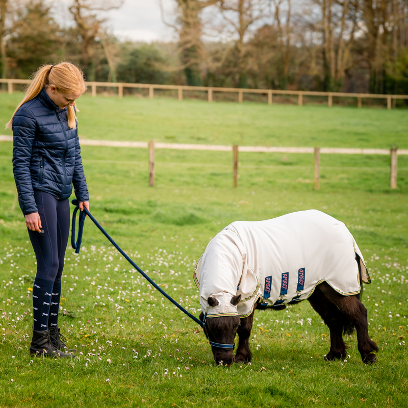 Horseware Amigo Petite Ripstop Hoody - Chalk/Navy/Rose-1