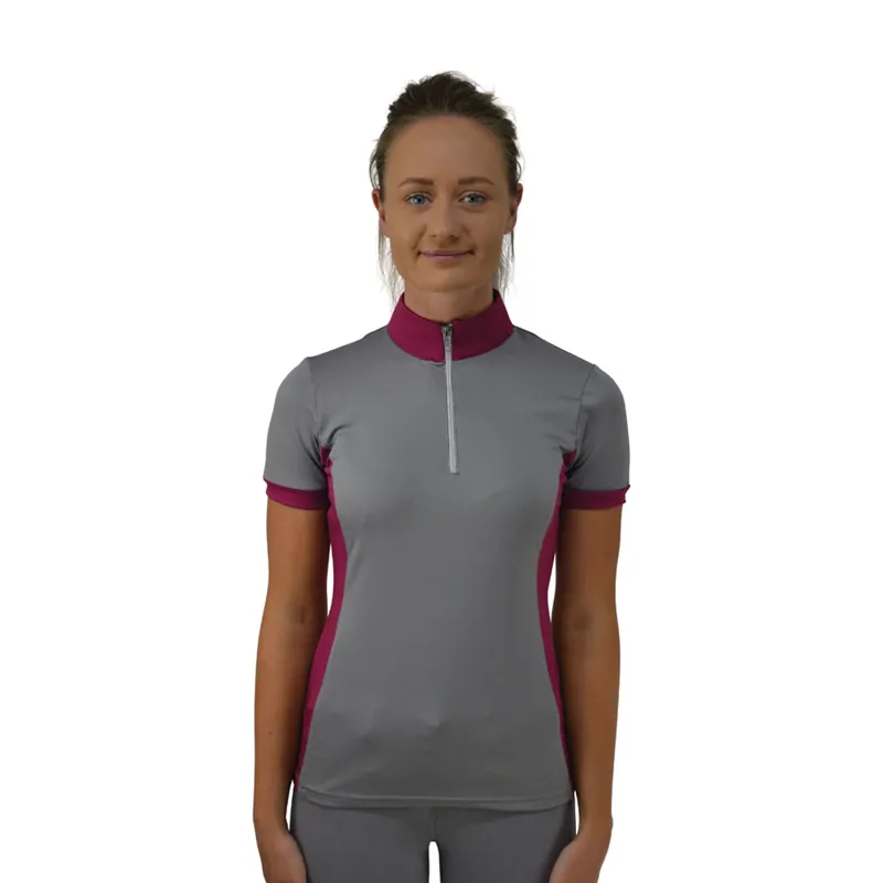 Hy Equestrian Arabella Sports Shirt - Pink/Dolphin