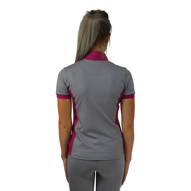 Hy Equestrian Arabella Sports Shirt - Pink/Dolphin-1