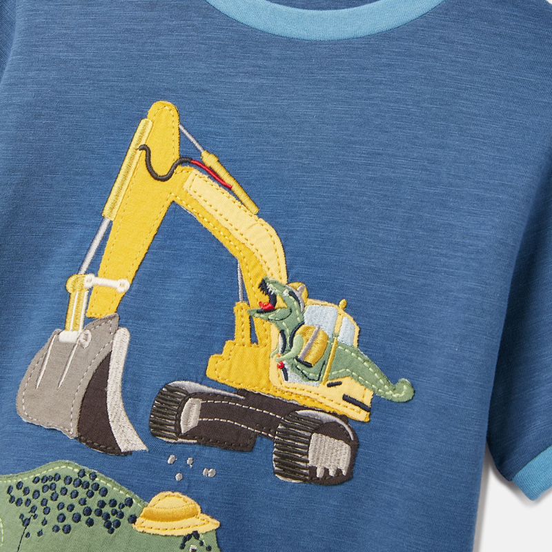 Joules Archie Children's Dinosaur T-Shirt - Ink Blue-2