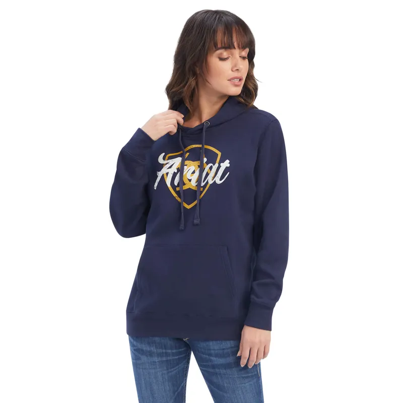 Ariat Women's Real Shield Logo Hoodie - Navy Eclipse