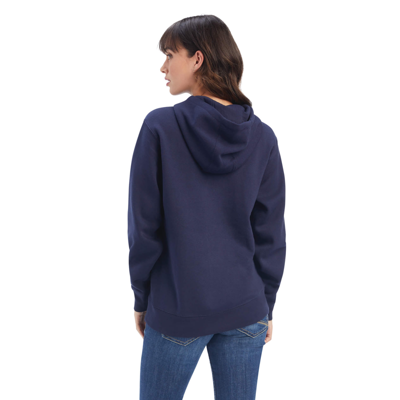 Ariat Women's Real Shield Logo Hoodie - Navy Eclipse-1