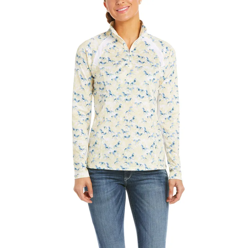 Ariat Womens Sunstopper 2.0 1/4 Zip Base Layer  - Petals And Ponies 
