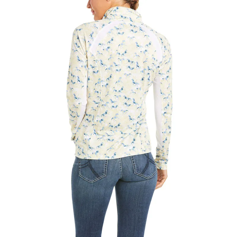 Ariat Womens Sunstopper 2.0 1/4 Zip Base Layer  - Petals And Ponies -1