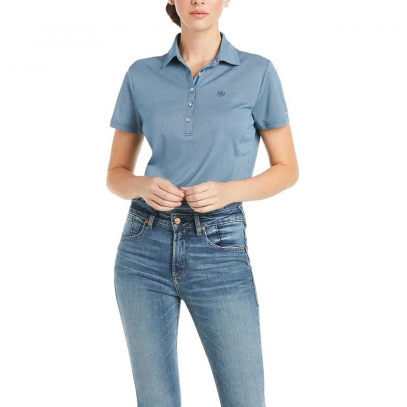 Ariat Womens Talent Short Sleeve Polo - Blue Opal - XS 