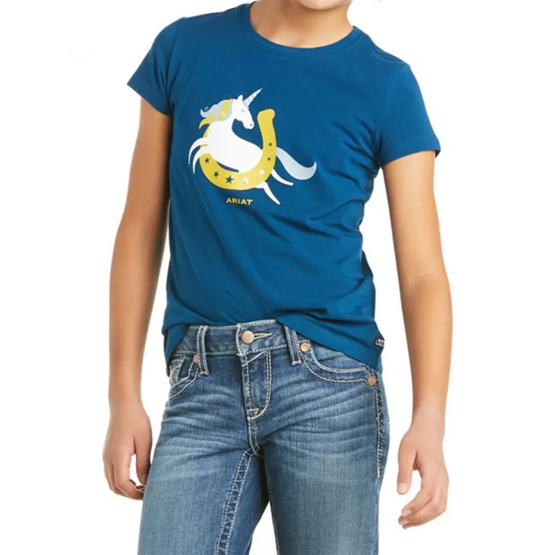 Ariat youth Unicorn Moon SS T-Shirt - Blue Opal 