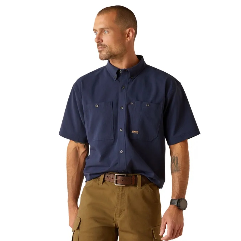 Ariat Men's Rebar Made Tough 360 Airflow Work Shirt - Navy