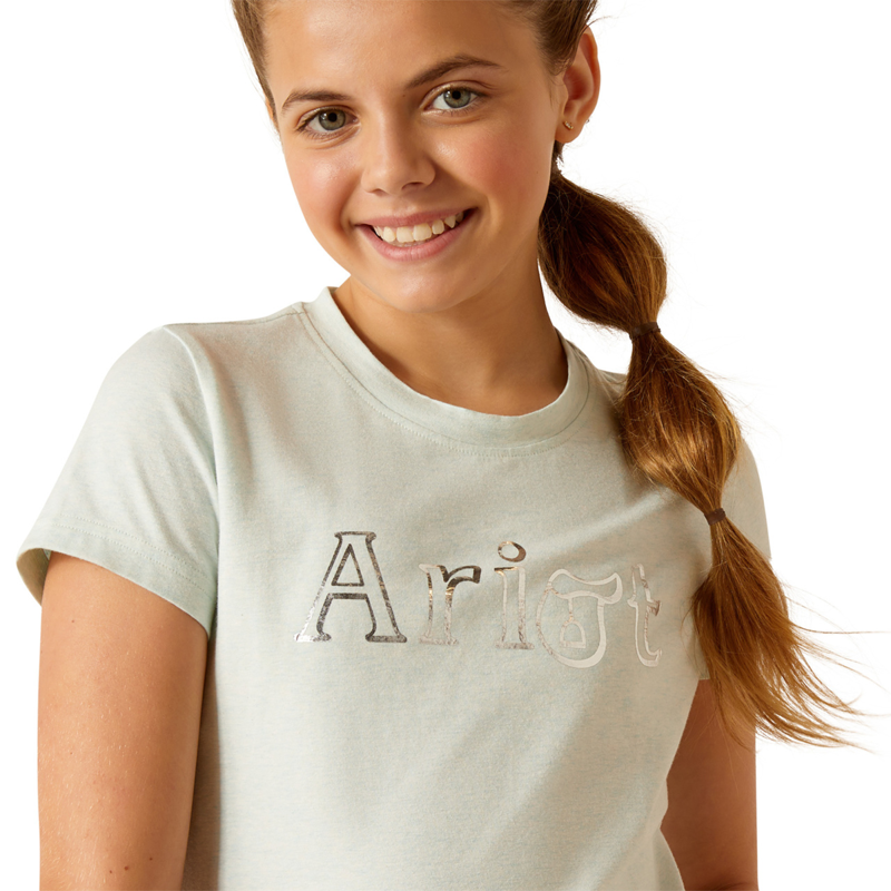 Ariat Youth Saddle T-Shirt - Heather Plume-2