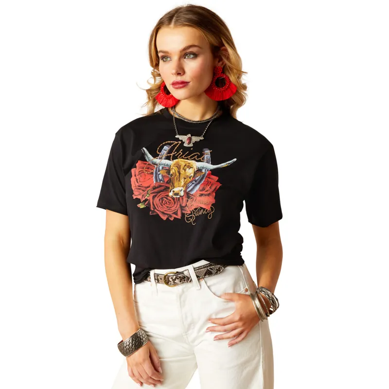 Ariat Women's Steer Rodeo Quincy T-Shirt - Black