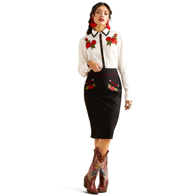 Ariat Women's Rose Rodeo Quincy Shirt - White-2