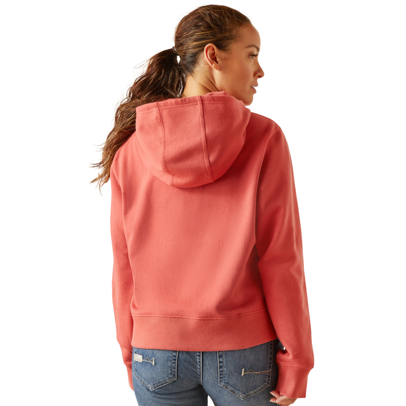 Ariat Women's Rebar Lightweight Cropped Hoodie - Mineral Red-1