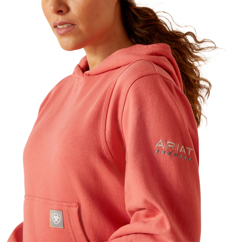 Ariat Women's Rebar Lightweight Cropped Hoodie - Mineral Red-2