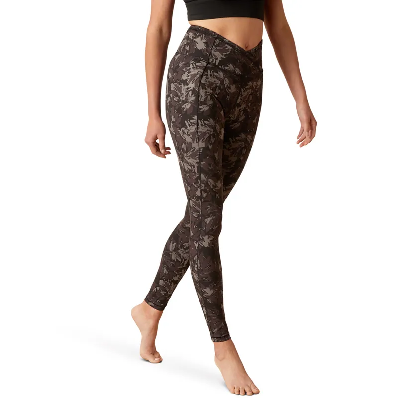 Ariat Women's Eos Etch Half Grip Tights - Exploded Black Floral