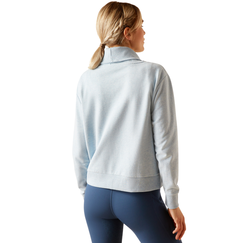 Ariat Women's Fern 1/2 Zip Sweatshirt - Heathered Glacier Lake-1