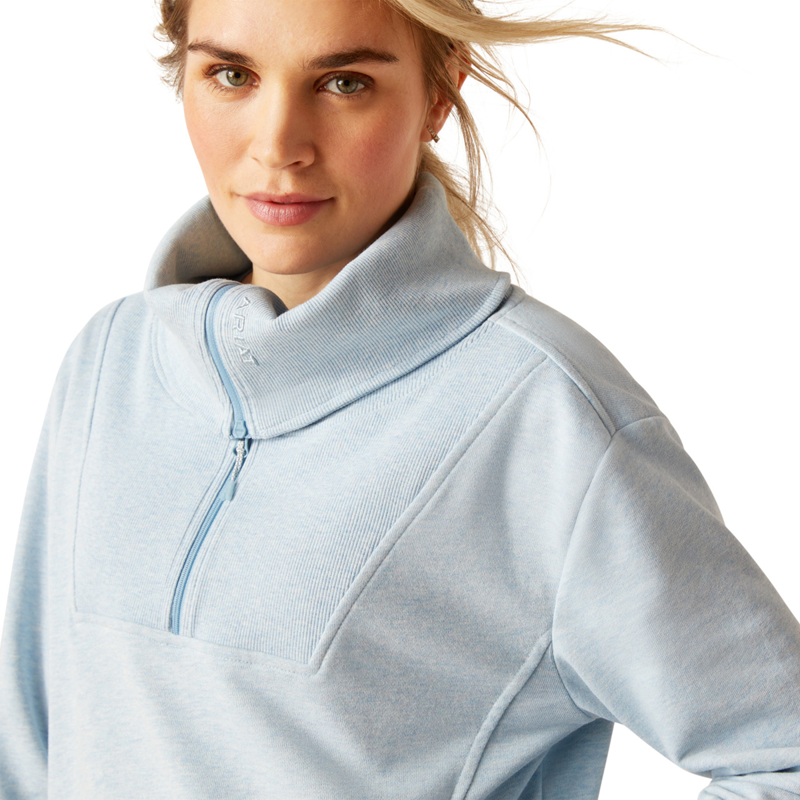 Ariat Women's Fern 1/2 Zip Sweatshirt - Heathered Glacier Lake-2