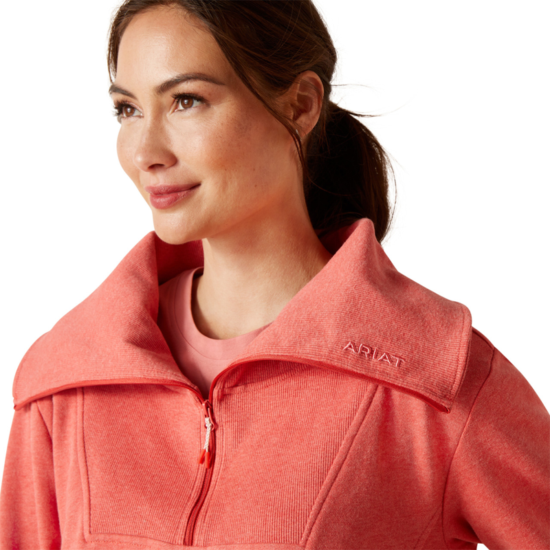 Ariat Women's Fern 1/2 Zip Sweatshirt - Heathered Baked Apple-2