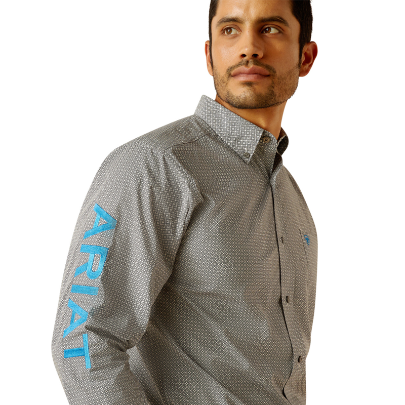 Ariat Men's Team Gareth Fitted Shirt - Beige-2