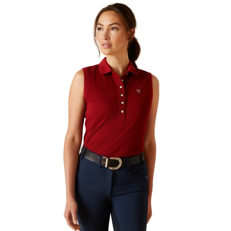 Ariat Women's Prix 2.0 Sleeveless Polo - Sun-Dried Tomato