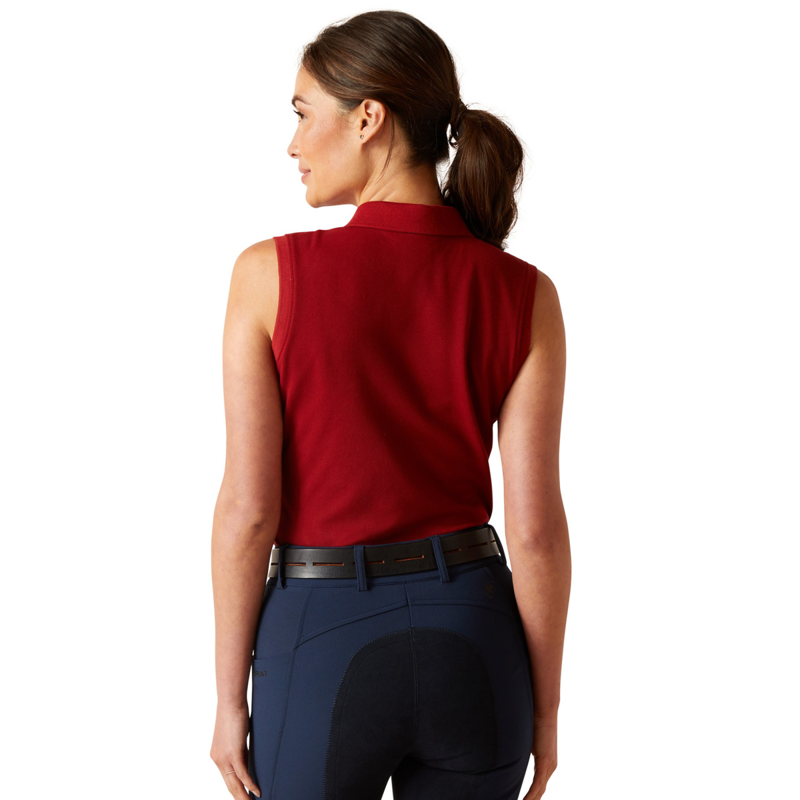 Ariat Women's Prix 2.0 Sleeveless Polo - Sun-Dried Tomato-1