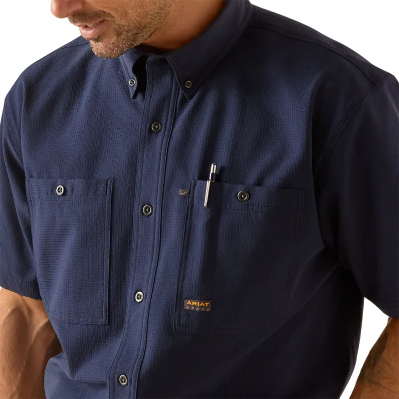 Ariat Men's Rebar Made Tough 360 Airflow Work Shirt - Navy-2