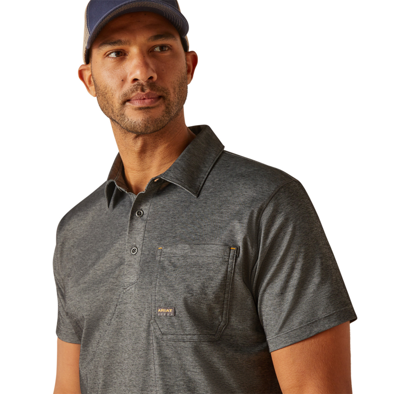 Ariat Men's Rebar Foreman Polo - Charcoal Heather-2