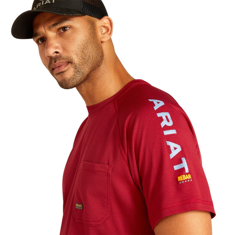 Ariat Men's Rebar Heat Fighter T-Shirt - Tibetan Red-2