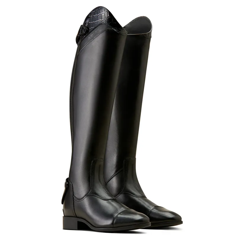 Ariat Women's Palisade Show Tall Riding Boot Slim Calf - Black/Black Croc Print-3