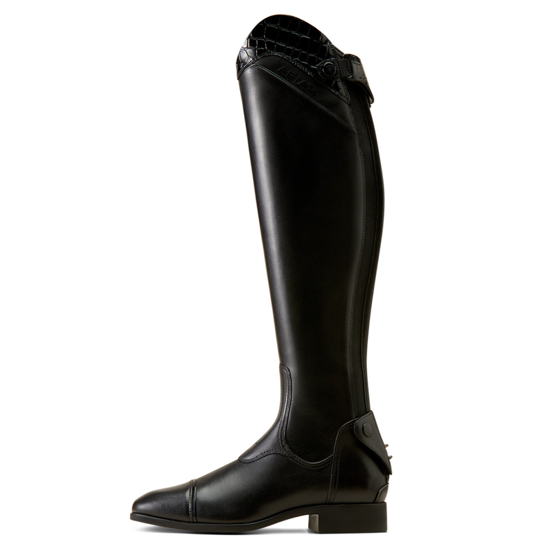 Ariat Women's Palisade Show Tall Riding Boot Reg Calf - Black/Black Croc Print-1