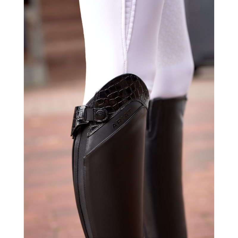 Ariat Women's Palisade Show Tall Riding Boot Slim Calf - Black/Black Croc Print-7