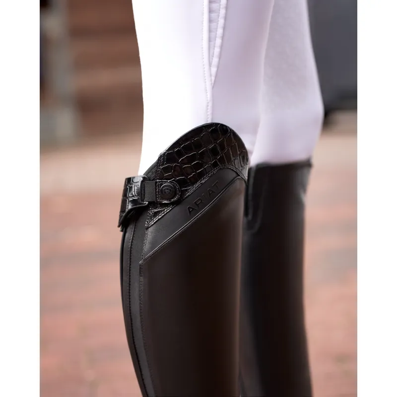 Ariat Women's Palisade Show Tall Riding Boot Reg Calf - Black/Black Croc Print-7