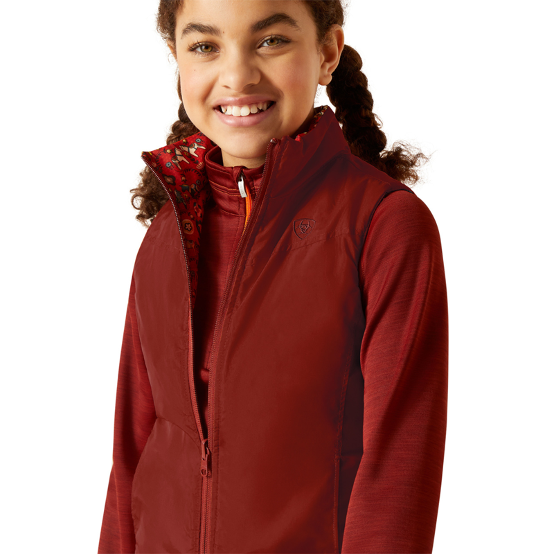 Ariat Youth Bella Reversible Insulated Gilet - Dala Horse/Arctic-3
