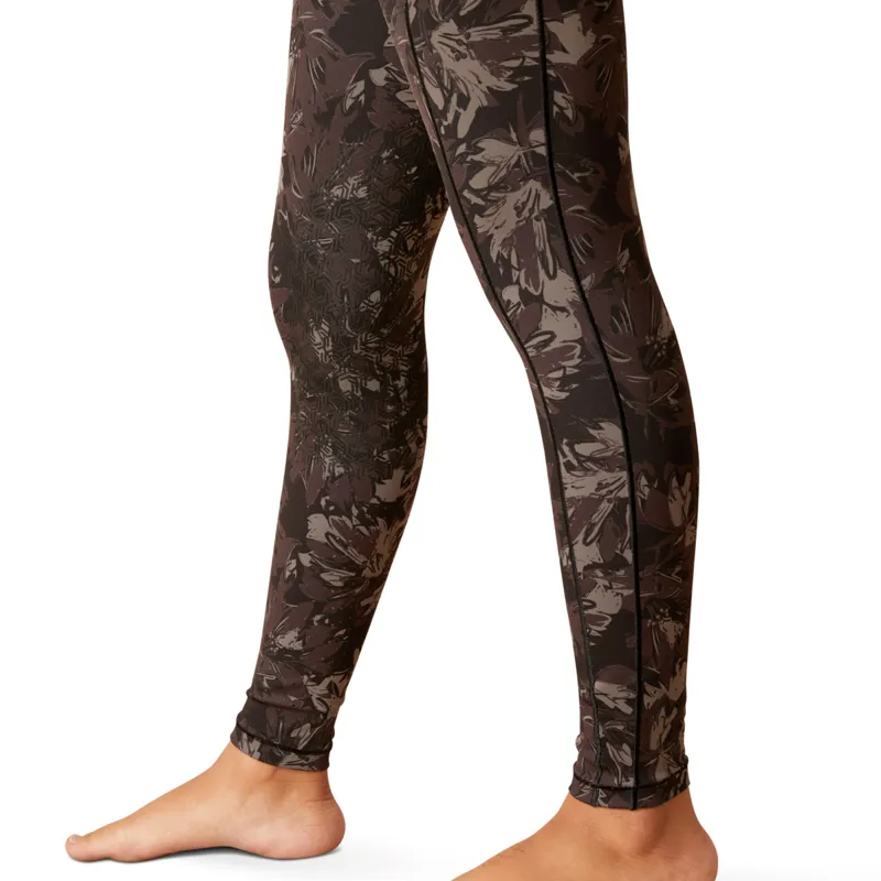 Ariat Youth Eos Etch Half Grip Tights - Exploded Black Floral-2