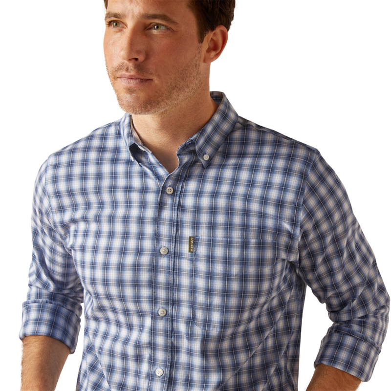 Ariat Men's Napa Shirt - Ice Blue Plaid-2