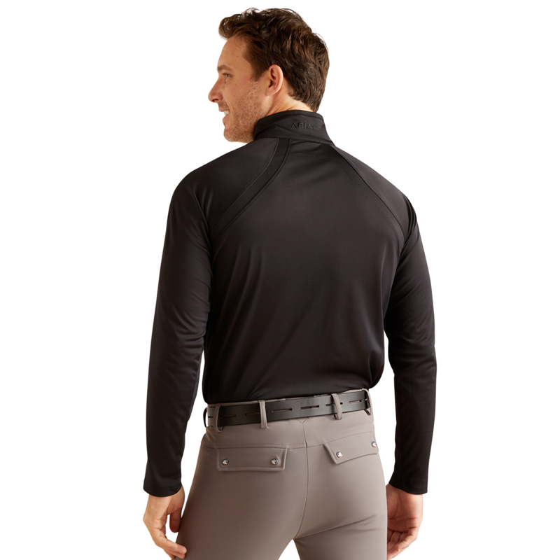 Ariat Men's Sunstopper 3.0 1/4 Zip Base Layer - Black-1