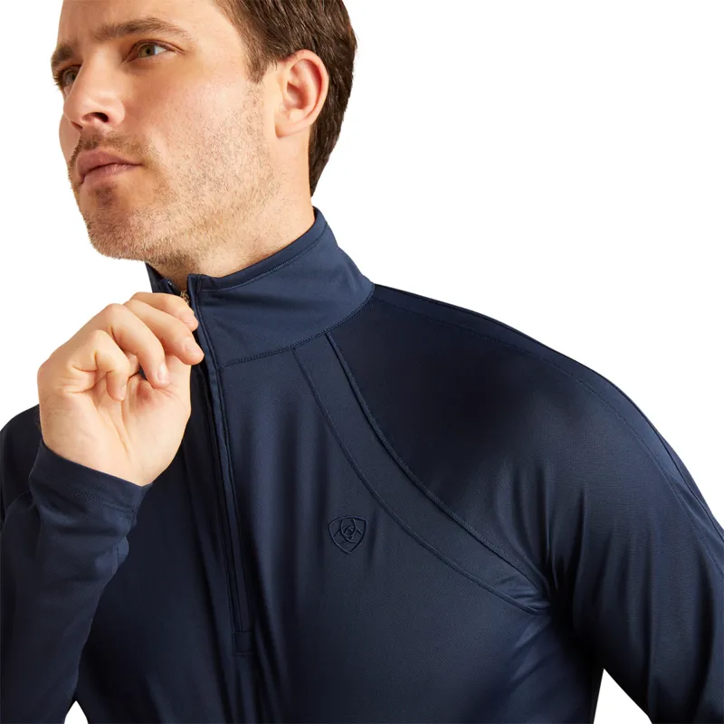Ariat Men's Sunstopper 3.0 1/4 Zip Base Layer - Navy Eclipse-4