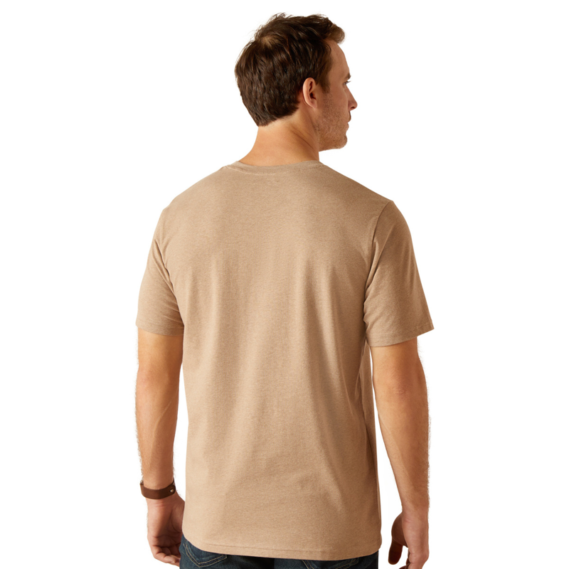 Ariat Men's Vertical Logo T-Shirt - Oatmeal-1