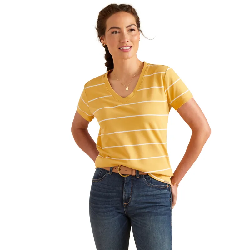 Ariat Women's Fairford T-Shirt - Ochre/White