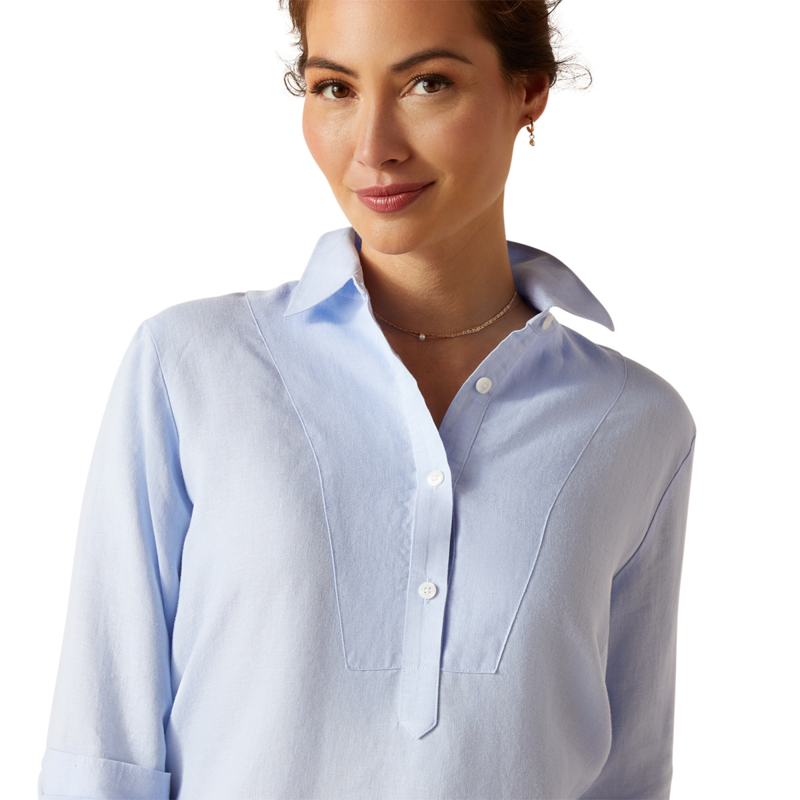 Ariat Women's Cazadero Blouse - Chambray Blue-1