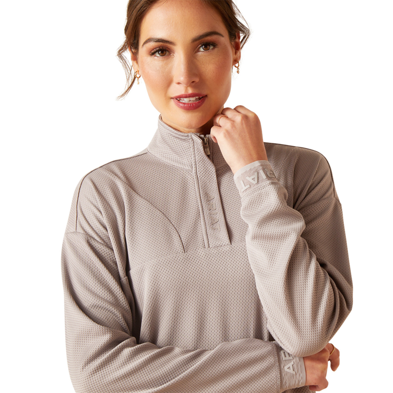 Ariat Women's Breathe 1/2 Zip Sweatshirt - Zinc-2