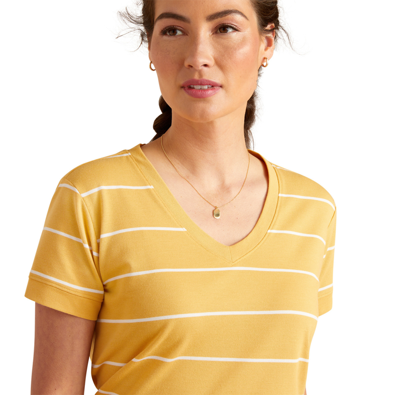 Ariat Women's Fairford T-Shirt - Ochre/White-2