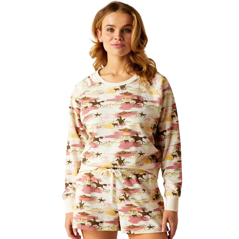 Ariat Women's Blushing Short - Hawaiian Print-2