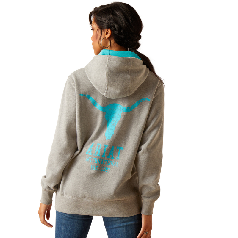 Ariat Women's Equipment Hoodie - Heather Grey-1