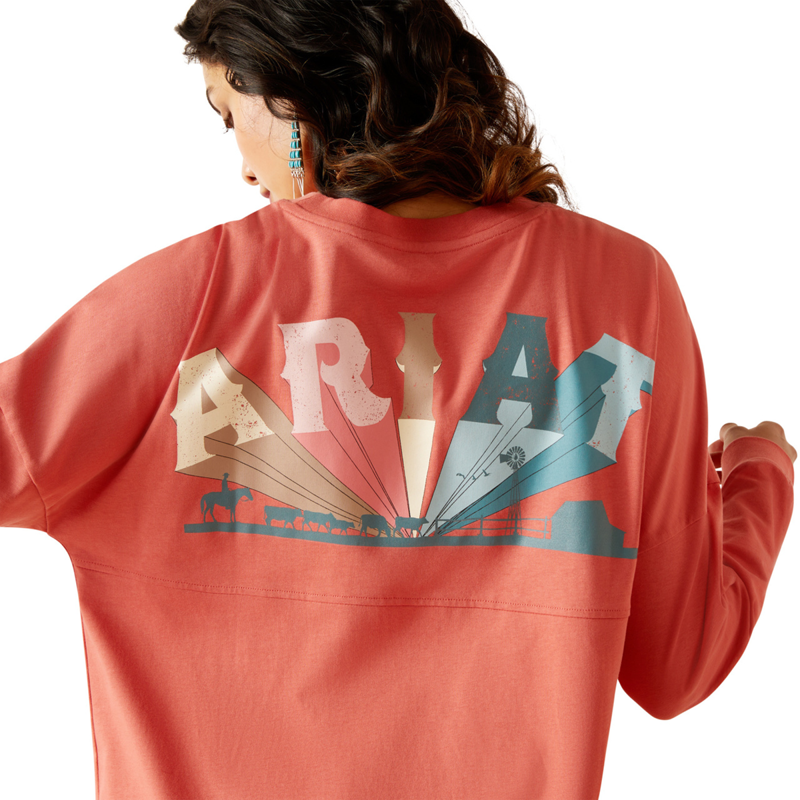 Ariat Women's Fun Farm Oversized T-shirt - Faded Rose-2