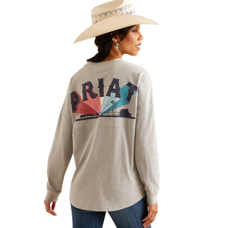 Ariat Fun Farm Oversized T-shirt - Heather Grey-1