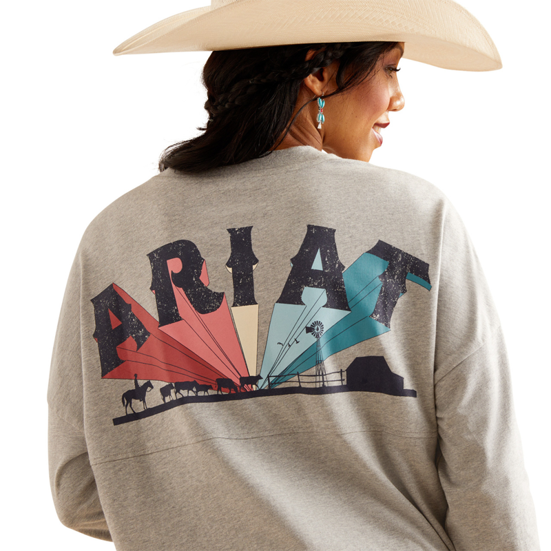Ariat Fun Farm Oversized T-shirt - Heather Grey-2