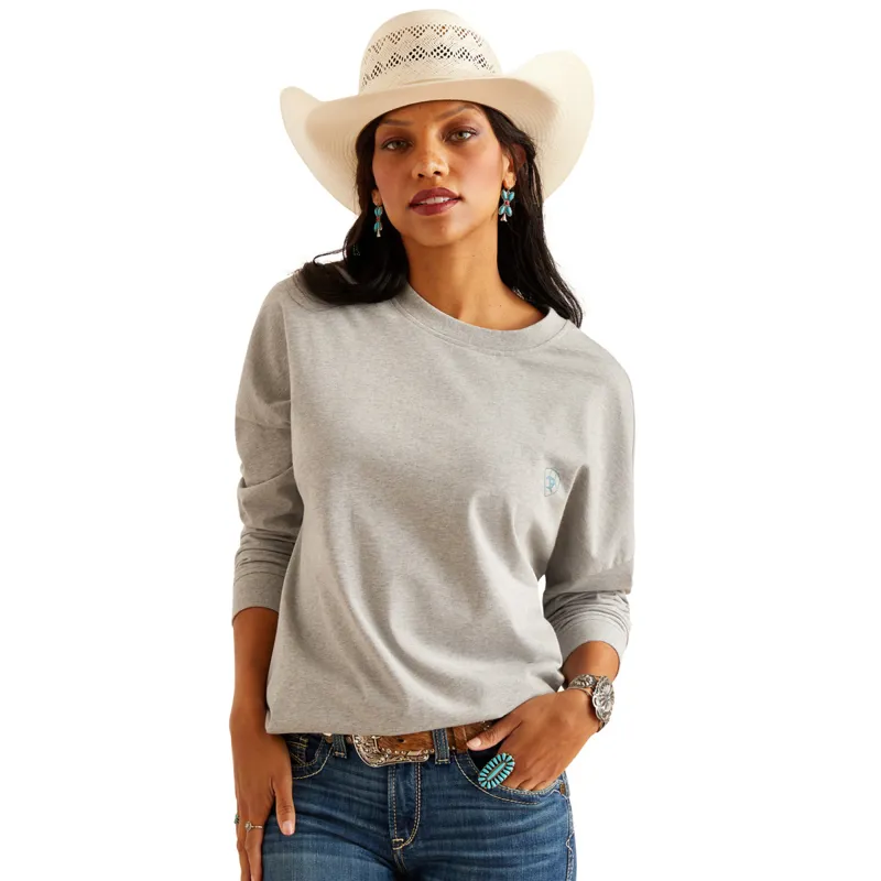 Ariat Fun Farm Oversized T-shirt - Heather Grey